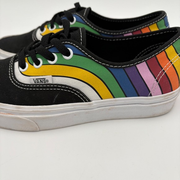 Vans Authentic Refract Rainbow Skate Shoes W 6.5 / M 5 Black‎ Low Top Sneakers - Picture 8 of 11